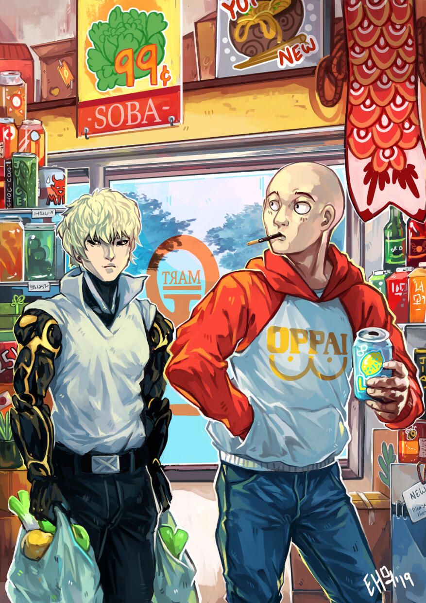 Saitama and Genos - One Punch Man