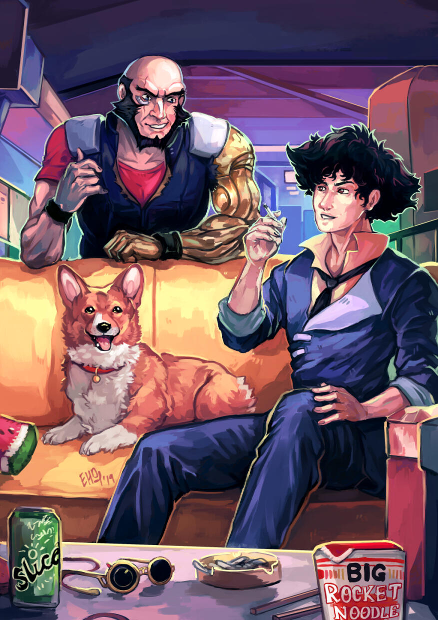 Jett, Spike and Ein - Cowboy Bebop